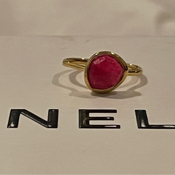 Monica Vinader 18k Gold Vermeil Sterling Silver Pink Stone - Picture 5 of 12